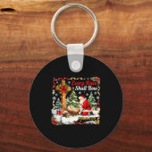 Christmas Nativity Scene Every Knee Shall Bow Sant Sleutelhanger (Voorkant)