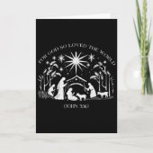Christmas Nativity Scene For God So Loved The Worl Kaart (Voorkant)