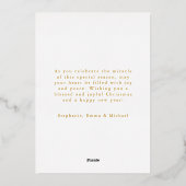 Christmas Nativity Scene Glory to God Gold Folie Uitnodiging (Achterkant)