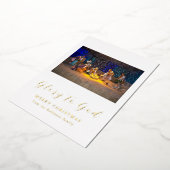 Christmas Nativity Scene Glory to God Gold Folie Uitnodiging (Gedraaid)