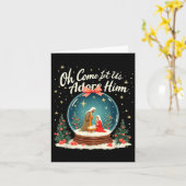 Christmas Nativity Scene Oh Come Let Us Adore Him Kaart (Gele Bloem)