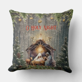 Christmas Nativity Scene Throw Pillow Kussen