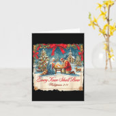 Christmas Nativity Scene Xmas Every Knee Shall Bow Kaart (Gele Bloem)