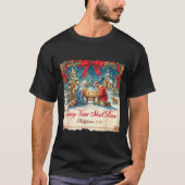 Christmas Nativity Scene Xmas Every Knee Shall Bow T-shirt (Voorkant)