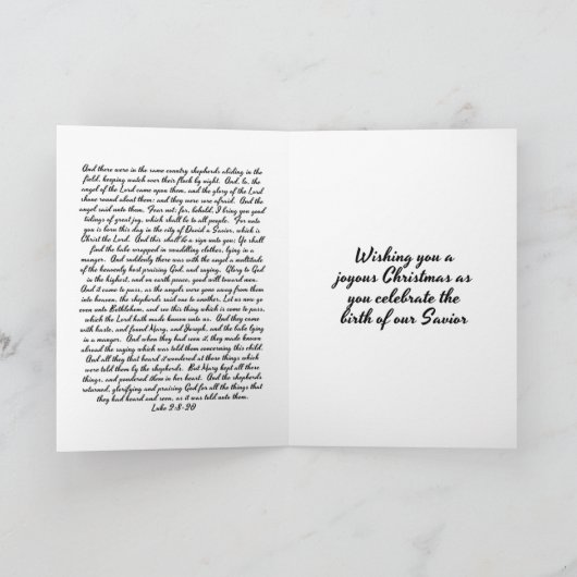 Christmas Nativity Scripture Wenskaart Feestdagen Kaart (Binnen)