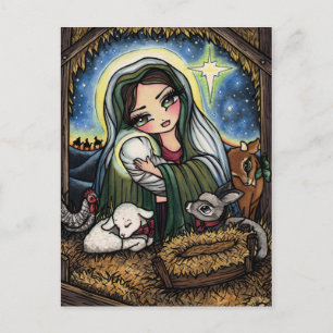 Christmas Nativity Virgin Mary Jesus Art Briefkaar Feestdagenkaart