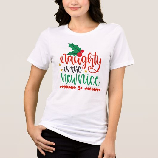 Christmas Naughty is het nieuwe leuke grappige mod Tri-Blend Shirt (Voorkant)
