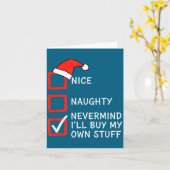 Christmas Naughty Or Nice Checklist - Nevermind I' Kaart (Gele Bloem)