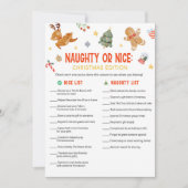 Christmas Naughty or Nice Game Feestdagenkaart (Voorkant)