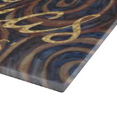 Christmas Navy and Gold Swirls Snijplank (Hoek)