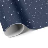 Christmas Navy Bow Velvet Pattern Cadeaupapier (Rol Hoek)