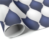 Christmas Navy Bow Velvet Pattern Cadeaupapier (Rol Hoek)