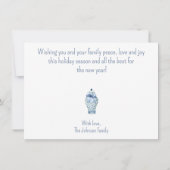 Christmas Navy Chinoiserie Vakantie Kaart Notitiekaartje (Achterkant)