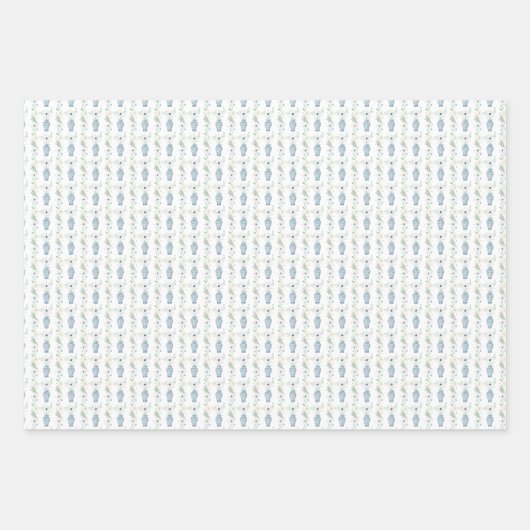 Christmas Navy Ginger Jar Inpakpapier Vel (Voorkant)