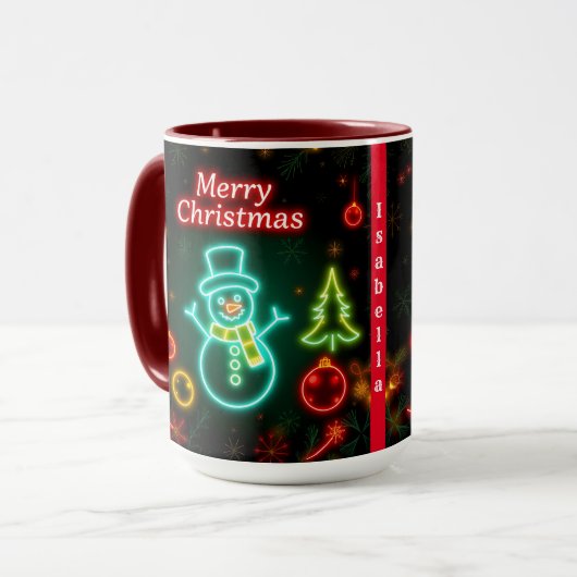 Christmas Neon Populaire Vakantie Collectie Mok (Voorkant links)