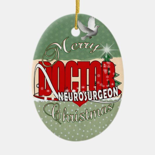 CHRISTMAS NEUROSURGEON KERAMISCH ORNAMENT (Voorkant)