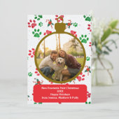 Christmas New Dog Parents Customize Photo Feestdagenkaart (Staand voorkant)