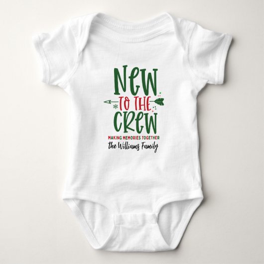Christmas New To The Crew Custom First Christmas Romper (Voorkant)