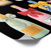 Christmas New Year Champagne Gl Coquette Bot-tle M Poster (Hoek)