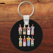 Christmas New Year Champagne Gl Coquette Bot-tle M Sleutelhanger (Voorkant)