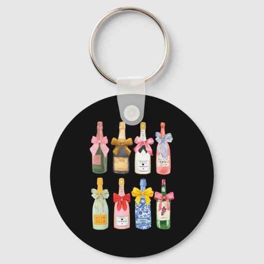 Christmas New Year Champagne Gl Coquette Bottle  Sleutelhanger (Voorkant)