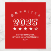 Christmas new year typography icons wijn etiket (Enkel label)