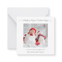 Christmas Newborn Foto Stats Holiday Kaart