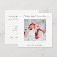 Christmas Newborn Foto Stats Holiday Kaart
