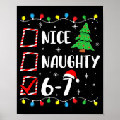 Christmas Nice Naughty 67 Brainrot Funny 6-7 Meme  Poster (Voorkant)