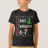 Christmas Nice Naughty 67 Brainrot Funny 6-7 Meme  T-shirt (Voorkant)