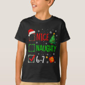 Christmas Nice Naughty 67 Brainrot Funny 6-7 Meme  T-shirt (Voorkant)