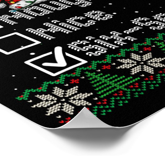 Christmas Nice Naughty 6-7 Six Seven Ugly Christma Poster (Hoek)