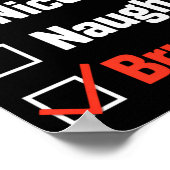 Christmas Nice Naughty Bruh Funny Xmas List  Poster (Hoek)