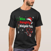 Christmas Nice Naughty Dialysis Tech Scrub Top Men (Voorkant)