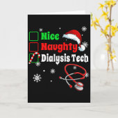 Christmas Nice Naughty Dialysis Tech Scrub Top Men Kaart (Gele Bloem)