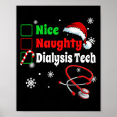 Christmas Nice Naughty Dialysis Tech Scrub Top Men Poster (Voorkant)