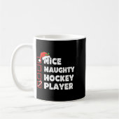 Christmas Nice Naughty Hockey Player List Santa Ch Koffiemok (Links)