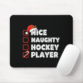 Christmas Nice Naughty Hockey Player List Santa Ch Muismat (Met muis)