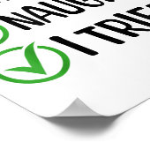 Christmas Nice Naughty I Tried Christmas List Xmas Poster (Hoek)