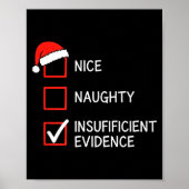 Christmas Nice Naughty Insufficient Evidence Santa Poster (Voorkant)