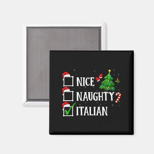 Christmas Nice Naughty Italian Funny Xmas Holiday  Magneet (Voorkant / Achterkant)