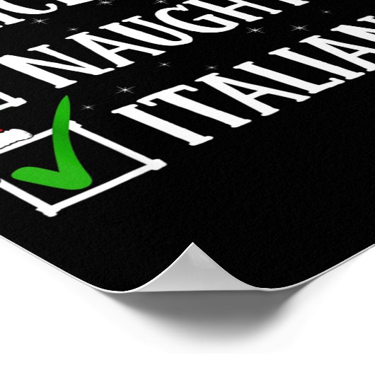 Christmas Nice Naughty Italian Funny Xmas Holiday  Poster (Hoek)