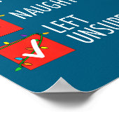 Christmas Nice Naughty Left Unsupervised Naughty O Poster (Hoek)