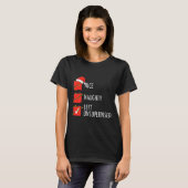 Christmas Nice Naughty Left Unsupervised Naughty O T-shirt (Voorkant volledig)