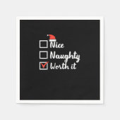 Christmas Nice Naughty Worth It Funny  Servet (Voorkant)