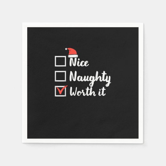 Christmas Nice Naughty Worth It Funny  Servet (Voorkant)