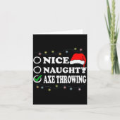 Christmas Nice Or Naughty Or Axe Throwing Pajama  Kaart (Voorkant)