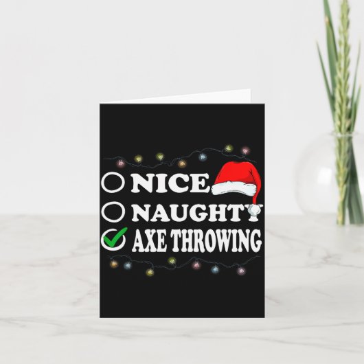 Christmas Nice Or Naughty Or Axe Throwing Pajama  Kaart (Voorkant)