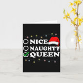 Christmas Nice Or Naughty Or Queen Pajama Kaart (Gele Bloem)