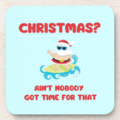Christmas? Niemand heeft tijd voor dat grappige Bier Onderzetter (Voorkant)